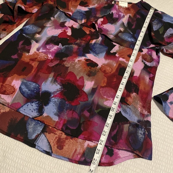 Cupio Women’s Floral Blouse Small Ruffles Long Sleeve High Low Whimsigoth - Picture 10 of 13